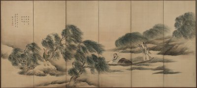 Fishing on a River after Rain, Edo period by Yosa Buson